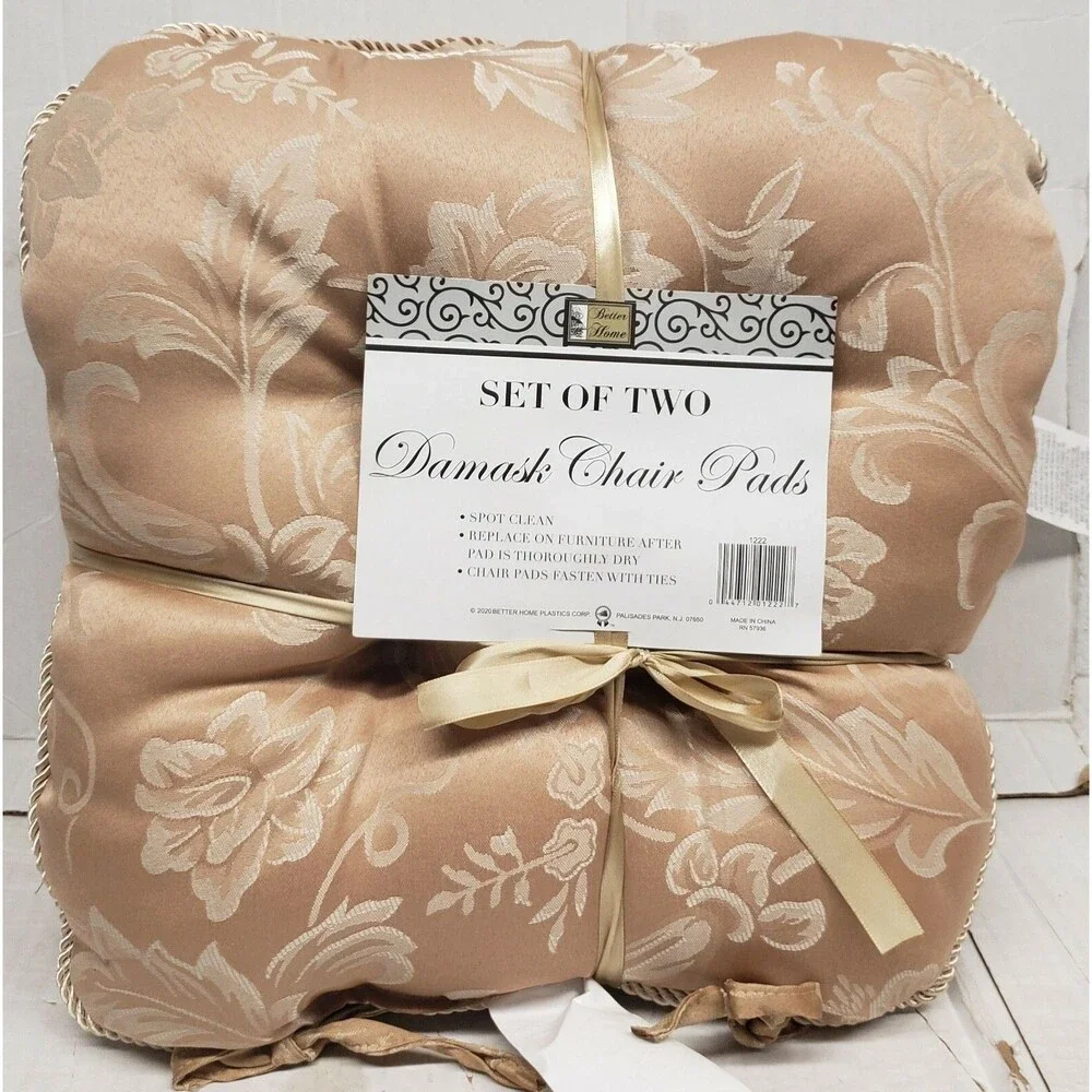 SET OF 2 THICK CUSHION CHAIR PADS w/ties(15